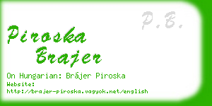 piroska brajer business card
